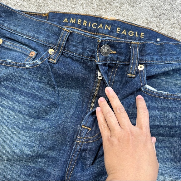 American Eagle Men’s Original Bootcut Jeans Zip Fly in Dark Ink Blue 32X34 - Picture 10 of 16